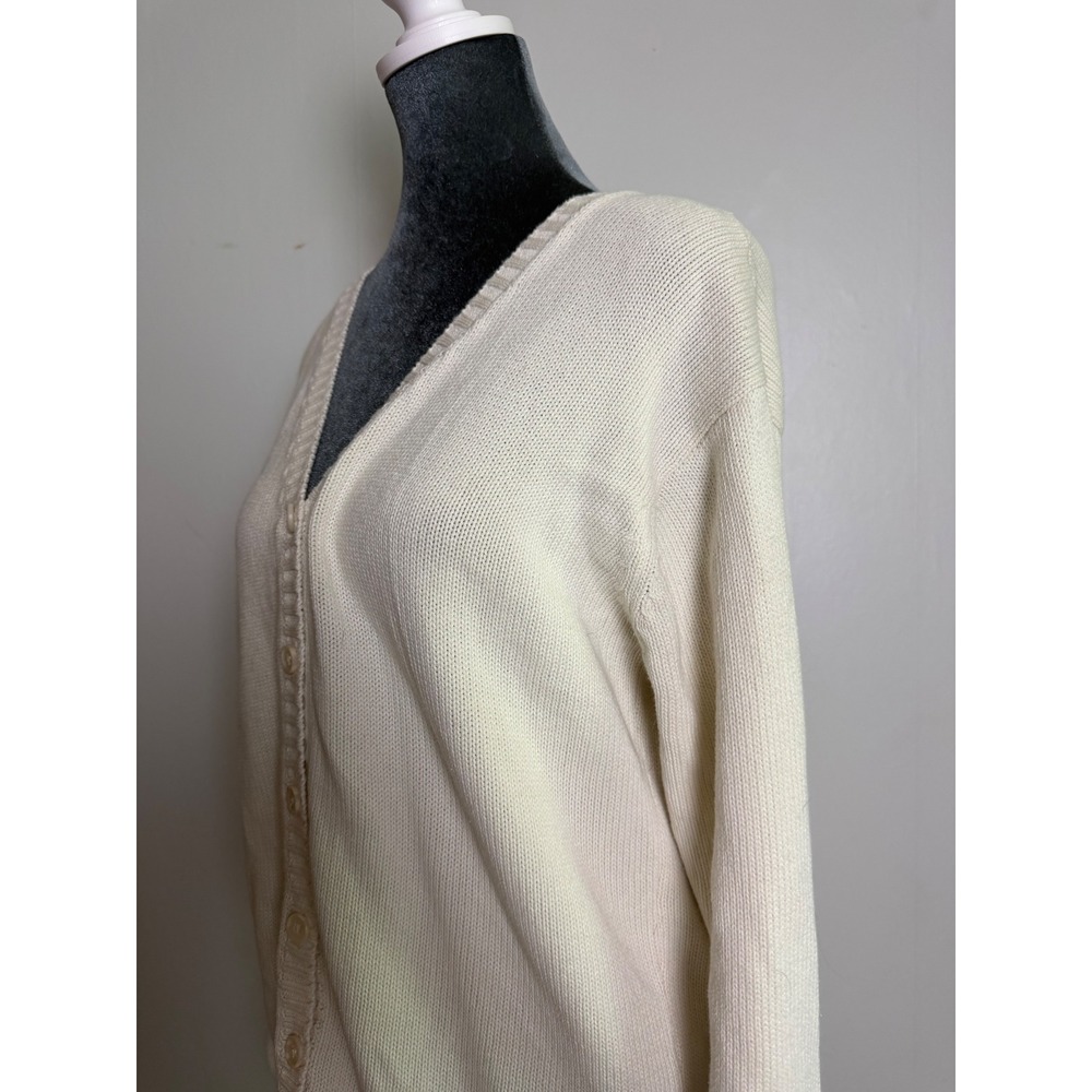 Brandy Melville Cream Oversized V-Neck Button Front Knit Cardigan Sweater chunky - Picture 5 of 8